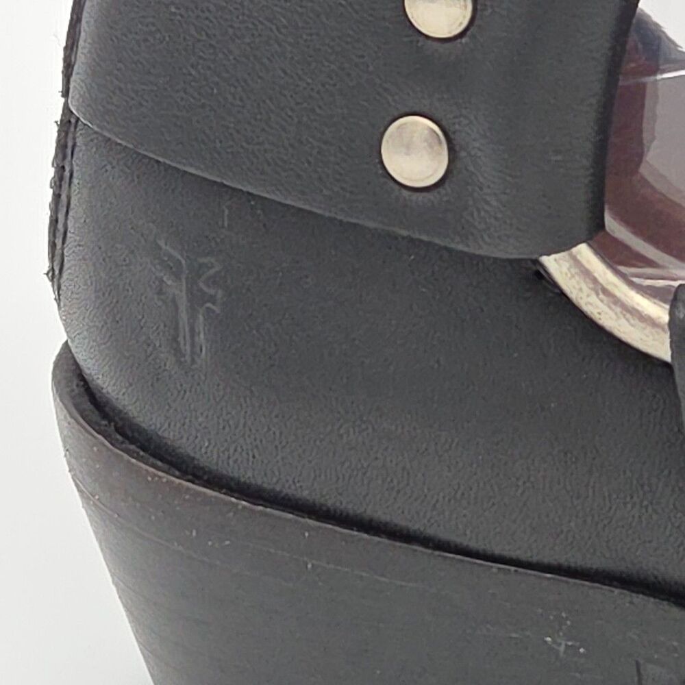 Frye Womens Size 7 M Ray Harness Back Zip Black Leather Ankle Booties Zip Close - Picture 10 of 10
